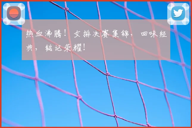 热血沸腾!女排决赛集锦,回味经典,铭记荣耀!